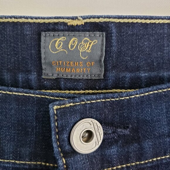 Citizens of Humanity Ava Low-Rise Straight Jeans Size 30 Blue Distressed Pockets - Picture 4 of 11
